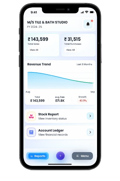Mobile App Dashboard - Ahuja Distributors