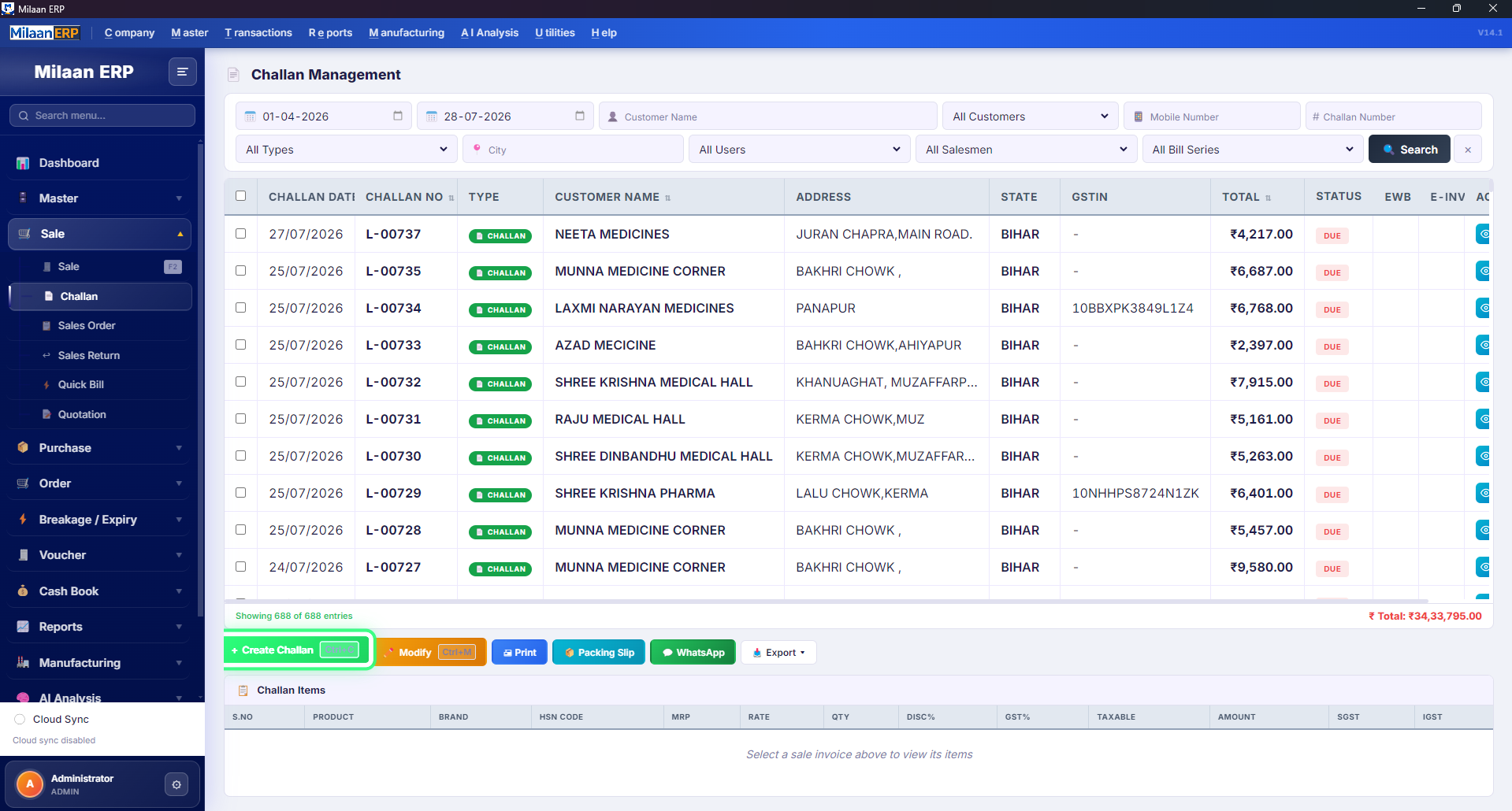 Challan Management